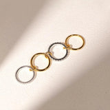 Twotone Inlaid Zirpcon Ring Jewelry For Girls Women Party Anniverssary - Gemstone Gold