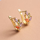 Unique Red Ruby Stud Earrings for Women Anniverssary Jewelry - Genuine - Gemstone