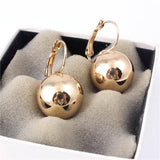 Vintage Big Round Ball Pendant Earrings Women Wedding Jewelry - Genuine - Gemstone