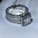 Vintage Court Ring 925 Silver For Women Wedding Jewelry - Genuine - Gemstone