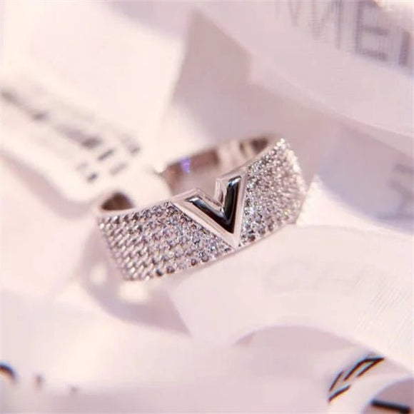 Vintage Crystal Engagement Ring For Women Silver Ring Wedding Band Jewelry - Gemstone Gold