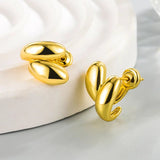 Vintage Crystal Round Stud Earrings Wedding White Zircon Jewelry - Gemstone Gold