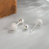 Vintage Crystal Round Stud Earrings Wedding White Zircon Jewelry - Gemstone Gold