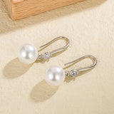 Vintage Crystal Round Stud Earrings Wedding White Zircon Jewelry - Gemstone Gold