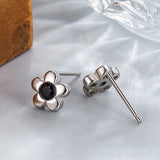 Vintage Crystal Round Stud Earrings Wedding White Zircon Jewelry - Gemstone Gold