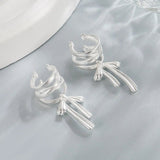 Vintage Crystal Round Stud Earrings Wedding White Zircon Jewelry - Gemstone Gold