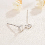 Vintage Crystal Round Stud Earrings Wedding White Zircon Jewelry - Gemstone Gold