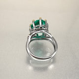 Vintage Green Emerald Ring Dazzling Cut Wedding Women Delicate Fine Jewelry - Genuine - Gemstone