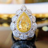 Vintage Imoissanite Droplet Ring 925 Silver Engagement Princess Jewelry Gift - Gemstone Gold