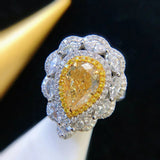Vintage Imoissanite Droplet Ring 925 Silver Engagement Princess Jewelry Gift - Gemstone Gold