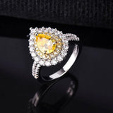 Vintage Imoissanite Droplet Ring 925 Silver Engagement Princess Jewelry Gift - Gemstone Gold