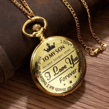 Vintage Roman Numerals Quartz Clock Pendant Necklace Gold Case Women - Genuine - Gemstone