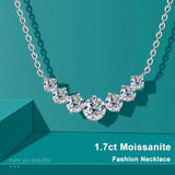 White Round Moissanite Necklace For Women Wedding Fine Jewely - Gemstone Gold