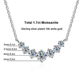 White Round Moissanite Necklace For Women Wedding Fine Jewely - Gemstone Gold