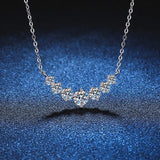 White Round Moissanite Necklace For Women Wedding Fine Jewely - Gemstone Gold