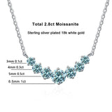White Round Moissanite Necklace For Women Wedding Fine Jewely - Gemstone Gold