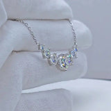 White Round Moissanite Necklace For Women Wedding Fine Jewely - Gemstone Gold