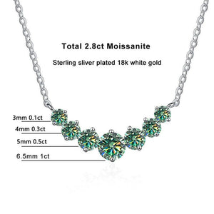 White Round Moissanite Necklace For Women Wedding Fine Jewely - Gemstone Gold