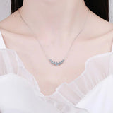 White Round Moissanite Necklace For Women Wedding Fine Jewely - Gemstone Gold