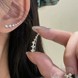 White Star Flower Climbing Earrings for Women Sliver Jewelry Gifts - Gemstone Gold