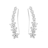 White Star Flower Climbing Earrings for Women Sliver Jewelry Gifts - Gemstone Gold