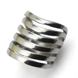 Wide Silver Multilayer Ring For Women Wedding Engagement Jewelry - Gemstone Gold