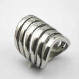 Wide Silver Multilayer Ring For Women Wedding Engagement Jewelry - Gemstone Gold