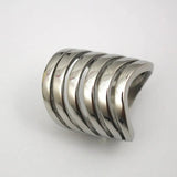 Wide Silver Multilayer Ring For Women Wedding Engagement Jewelry - Gemstone Gold
