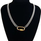 Women Clasp Chunky Thicker Necklace Heavy Chain Gold Jewelry - Genuine - Gemstone