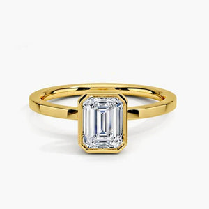 Women Golden Moissanite Ring Couple Love Engagement Jewelry Wedding - Gemstone Gold