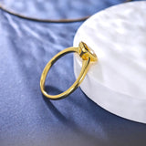 Women Golden Moissanite Ring Couple Love Engagement Jewelry Wedding - Gemstone Gold