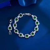 Yellow Citerin Bridal Bracelet Wedding Square Tennis for Women Party Jewelry - Gemstone Gold