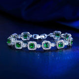Yellow Citerin Bridal Bracelet Wedding Square Tennis for Women Party Jewelry - Gemstone Gold
