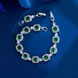 Yellow Citerin Bridal Bracelet Wedding Square Tennis for Women Party Jewelry - Gemstone Gold