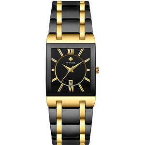 Luxury Black Gold Watch Quartz Watche Square Women Wristwatch