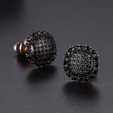 Vintage Gold Punk Iced Zircon Stud Earrings for Women Wedding  Jewelry