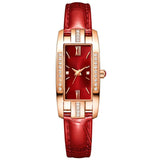 Women Diamond Watch Green Retro Leather Strap Jewelry4