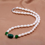 Natural Green Beads Necklace Women Anniverssary Jewelry