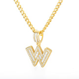 Cube Letter Pendant Necklace For Women Punk Party Jewelry