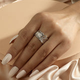 Luxury 18K Cross Ring Women Wedding Engagement Jewelry