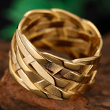 Vintage Weave Viking Ring Wedding Women Jewelry