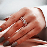 Luxury 18K Cross Ring Women Wedding Engagement Jewelry