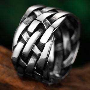 Vintage Weave Viking Ring Wedding Women Jewelry