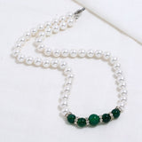 Natural Green Beads Necklace Women Anniverssary Jewelry