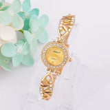 Women Gold Bracelet Watch Set Necklace Earrings ring Jewelry Set