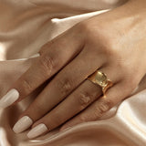 Luxury 18K Cross Ring Women Wedding Engagement Jewelry