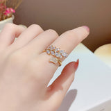 Leaf Flower Zircon Ring For Women Engagement Jewelry