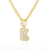 Cube Letter Pendant Necklace For Women Punk Party Jewelry