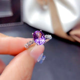 Purple Square Zircon Ring for Women Wedding Party Jewelry