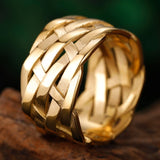 Vintage Weave Viking Ring Wedding Women Jewelry